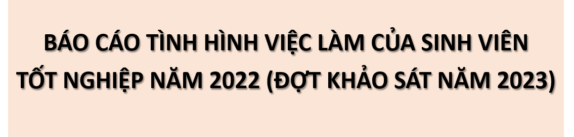 BÁO CÁO TÌNH HÌNH VIỆC LÀM CỦA SINH VIÊN TỐT NGHIỆP NĂM 2022 (ĐỢT KHẢO SÁT NĂM 2023)