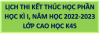 LỊCH THI KẾT THÚC HỌC PHẦN HỌC KỲ I NĂM HỌC 2022-2023 LỚP CAO HỌC K45