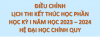 ĐIỀU CHỈNH LỊCH THI KẾT THÚC HỌC PHẦN HỌC KỲ I NĂM HỌC 2023 – 2024 HỆ ĐẠI HỌC CHÍNH QUY