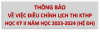 ĐIỀU CHỈNH LỊCH THI KẾT THÚC HỌC PHẦN HỌC KỲ II NĂM HỌC 2023 – 2024 HỆ ĐẠI HỌC CHÍNH QUY